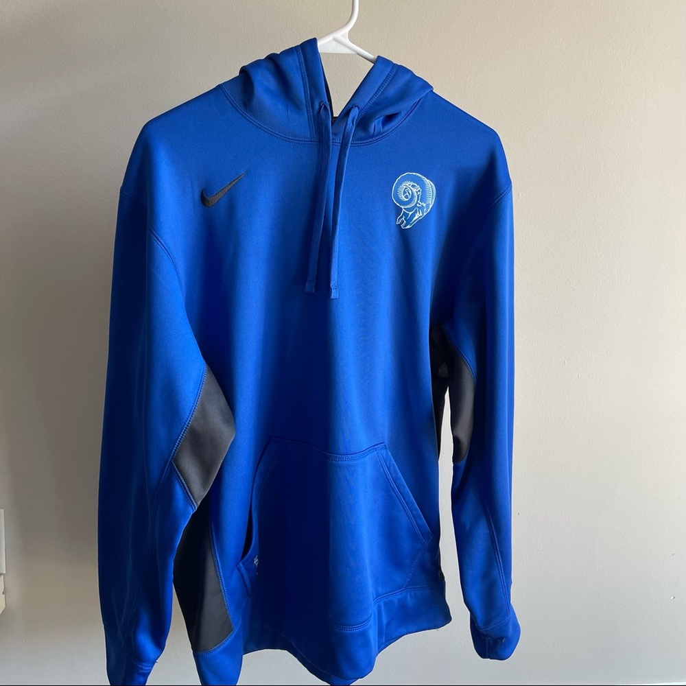 Nike Dri Fit Thermafit Los Angeles Rams hoodie, Sz L, gently worn condition